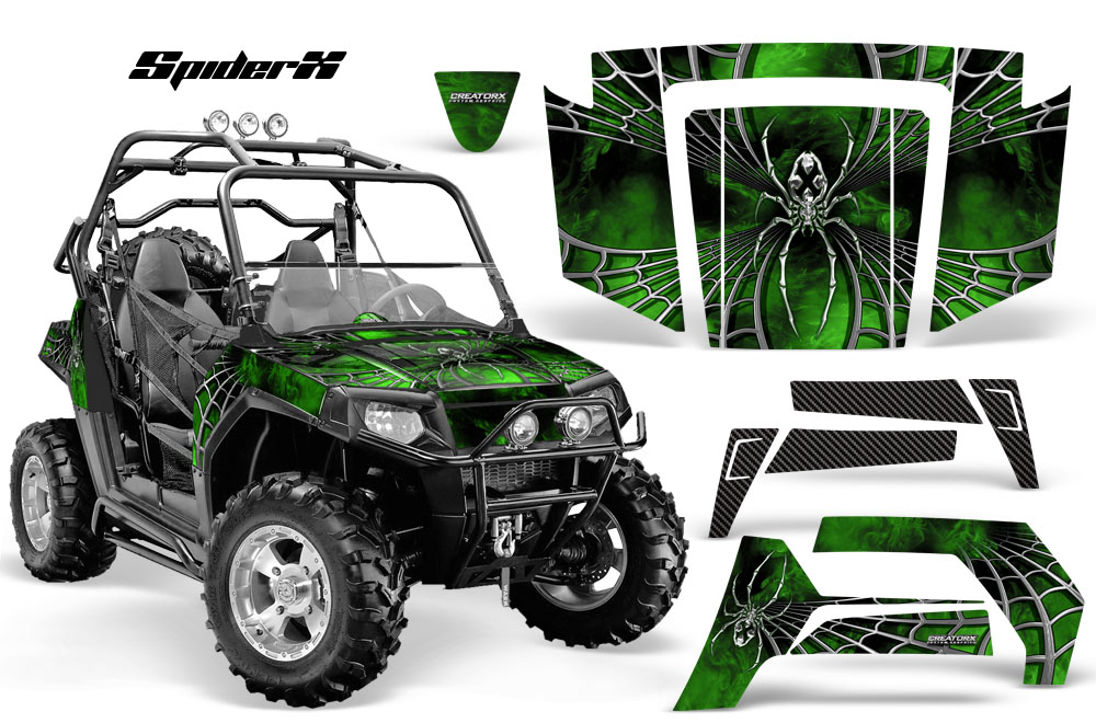 Polaris RZR 800 2006-2010 Graphics Kit SpiderX Green